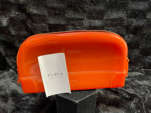 Orange Furla Rubber Zippered Case