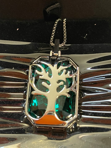 Tree Pendant with Swarovski Crystal