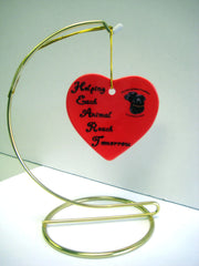 Original Signed Ceramic Heart on Stand by Oscar Winner Anjelica Huston