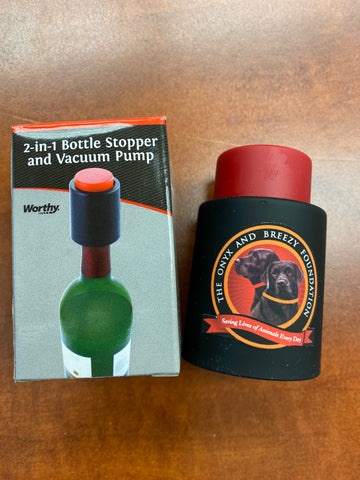*FREE With purchase of 3 Pet Holiday Items* Wine Bottle Stopper and Vacuum Pump with Logo